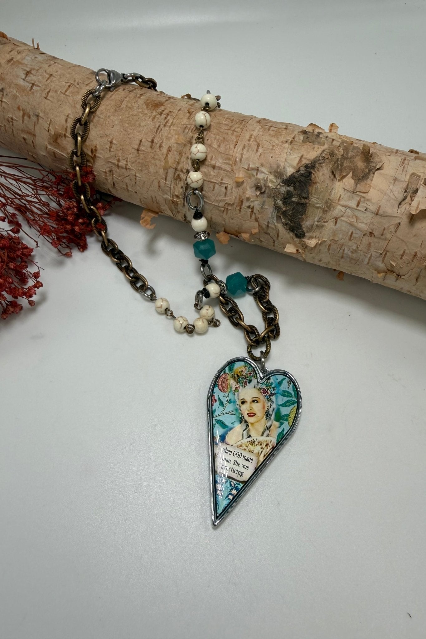 When God Made Man Abstract Heart Necklace - ivyandlavyboutique ivyandlavyboutique