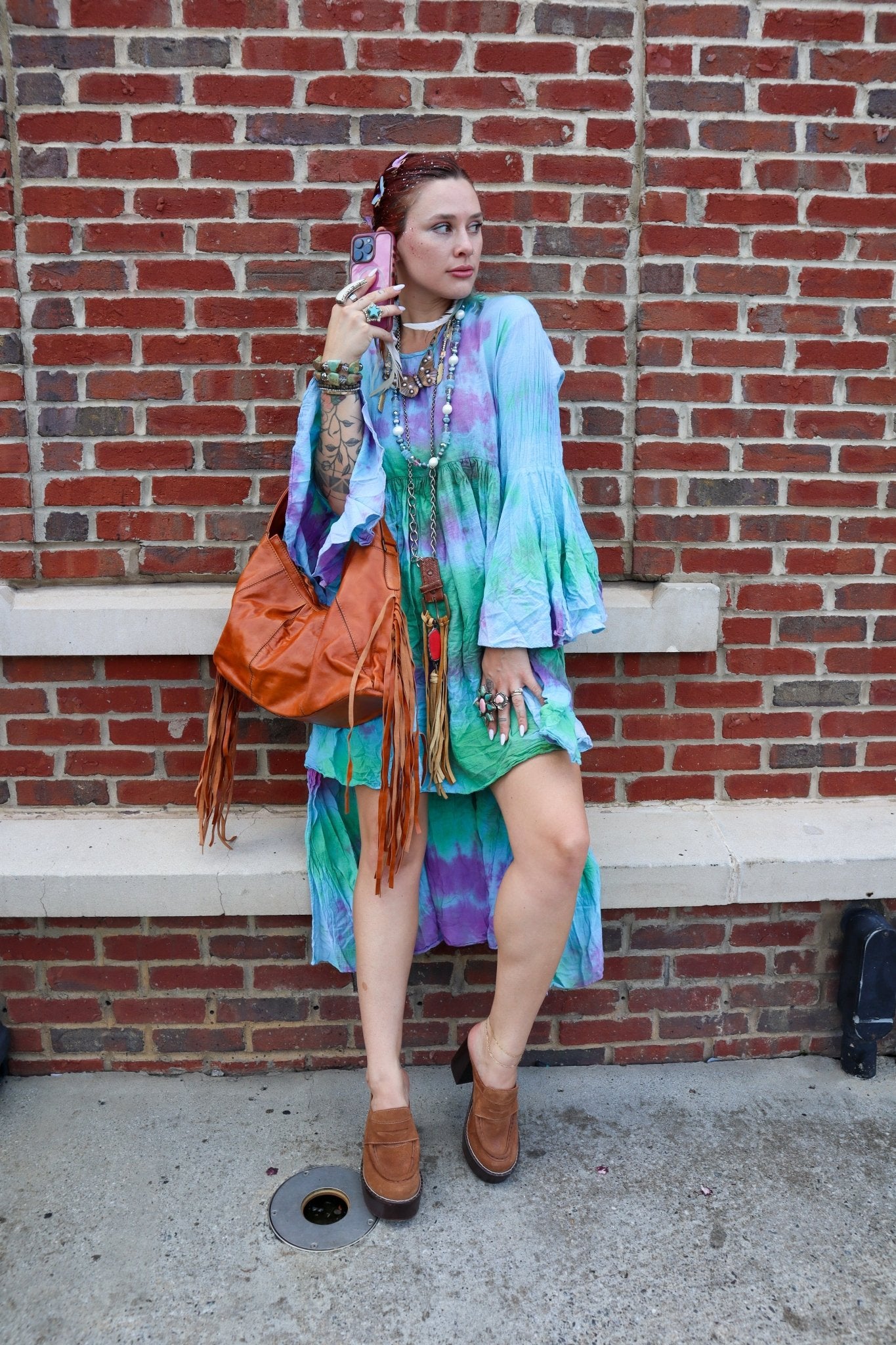 Whimsy Hi Lo Dress w/ Bell Sleeve - ivyandlavyboutique ivyandlavyboutique