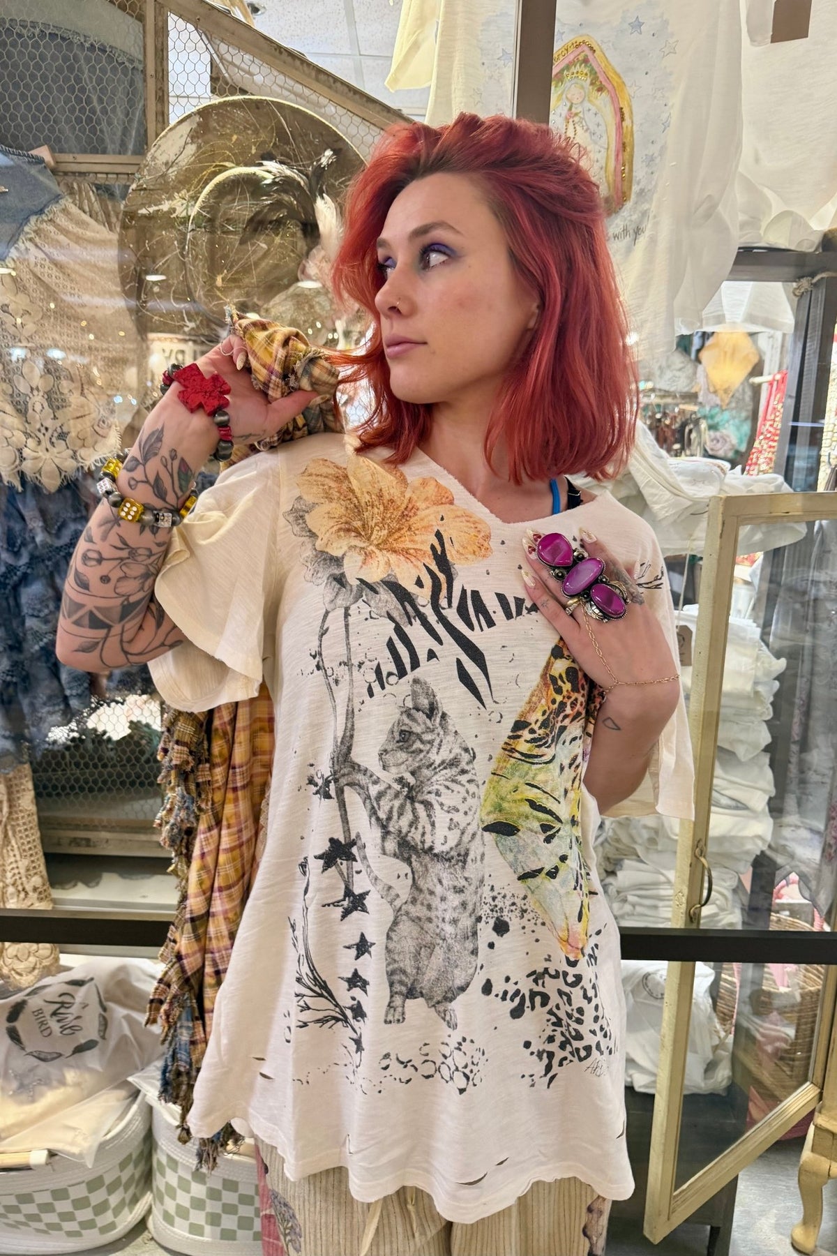 Whiskers Has Wings Top - ivyandlavyboutique A Rare Bird Shop