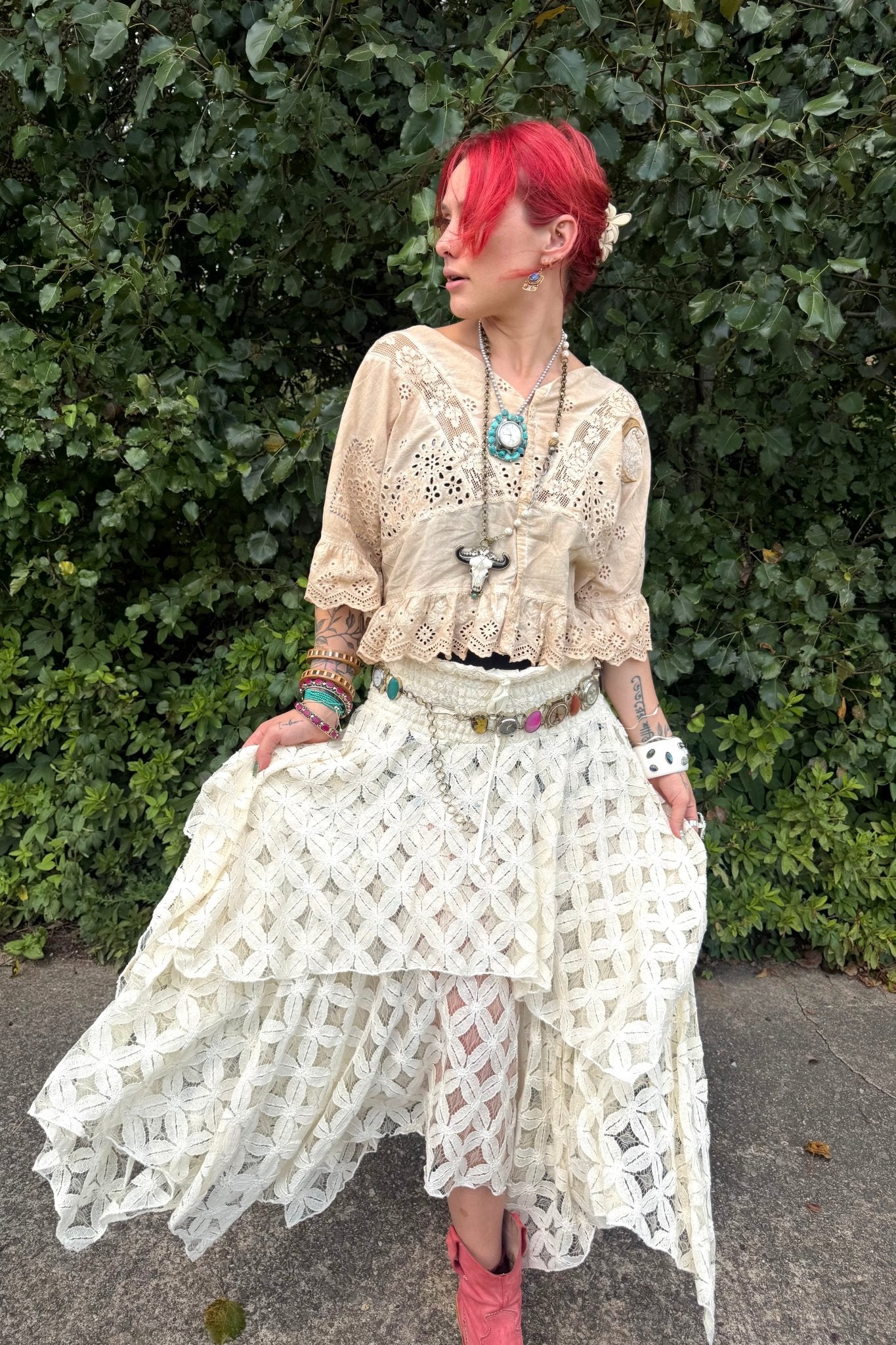 White Crochet Pixie Skirt/Mini - Kantha Bae - ivyandlavyboutique Kantha Bae