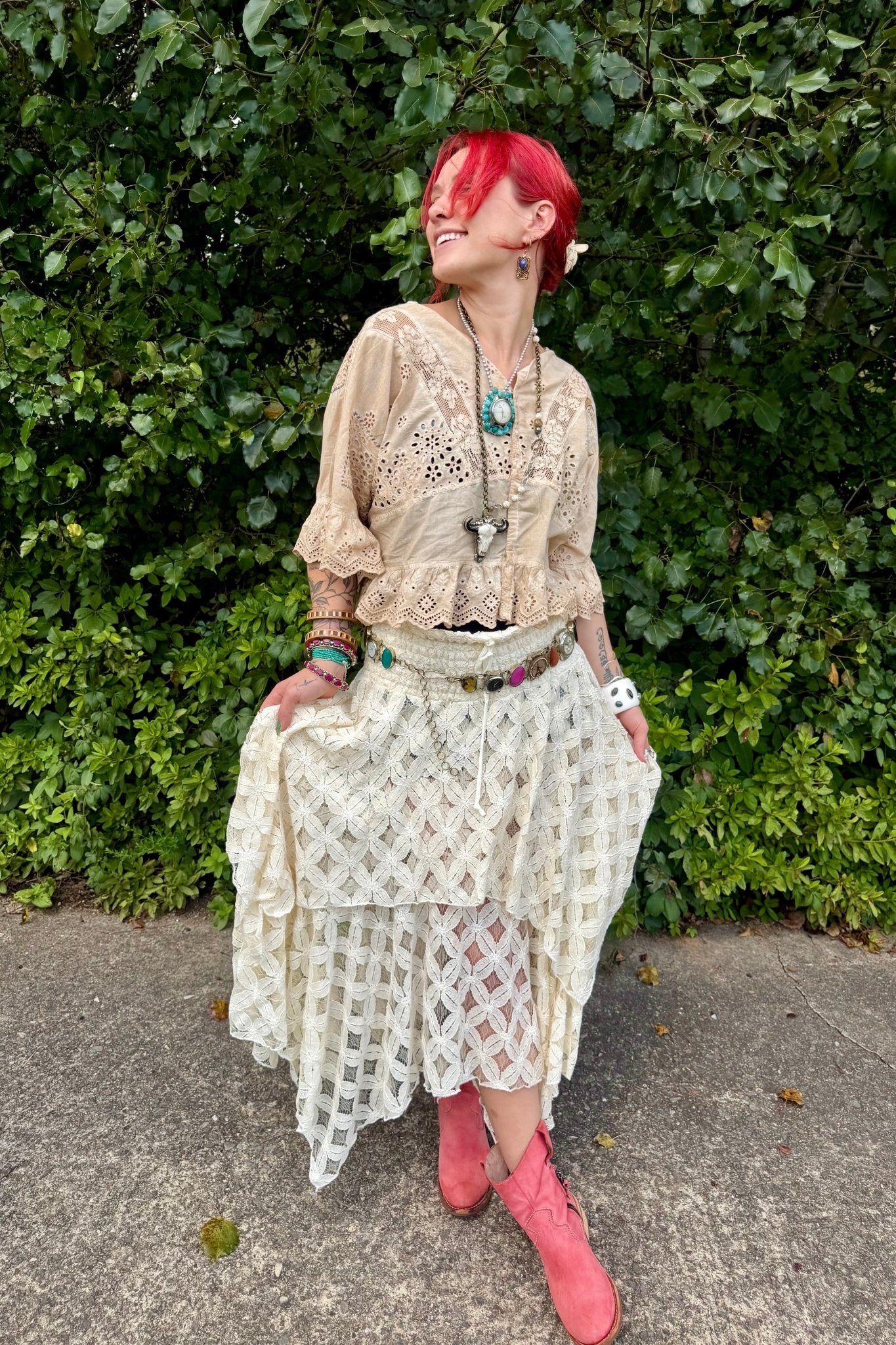 White Crochet Pixie Skirt/Mini - Kantha Bae - ivyandlavyboutique Kantha Bae