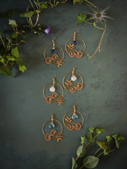 Wild Carrot Hoops: Light Blue Topaz - ivyandlavyboutique Trollbinde