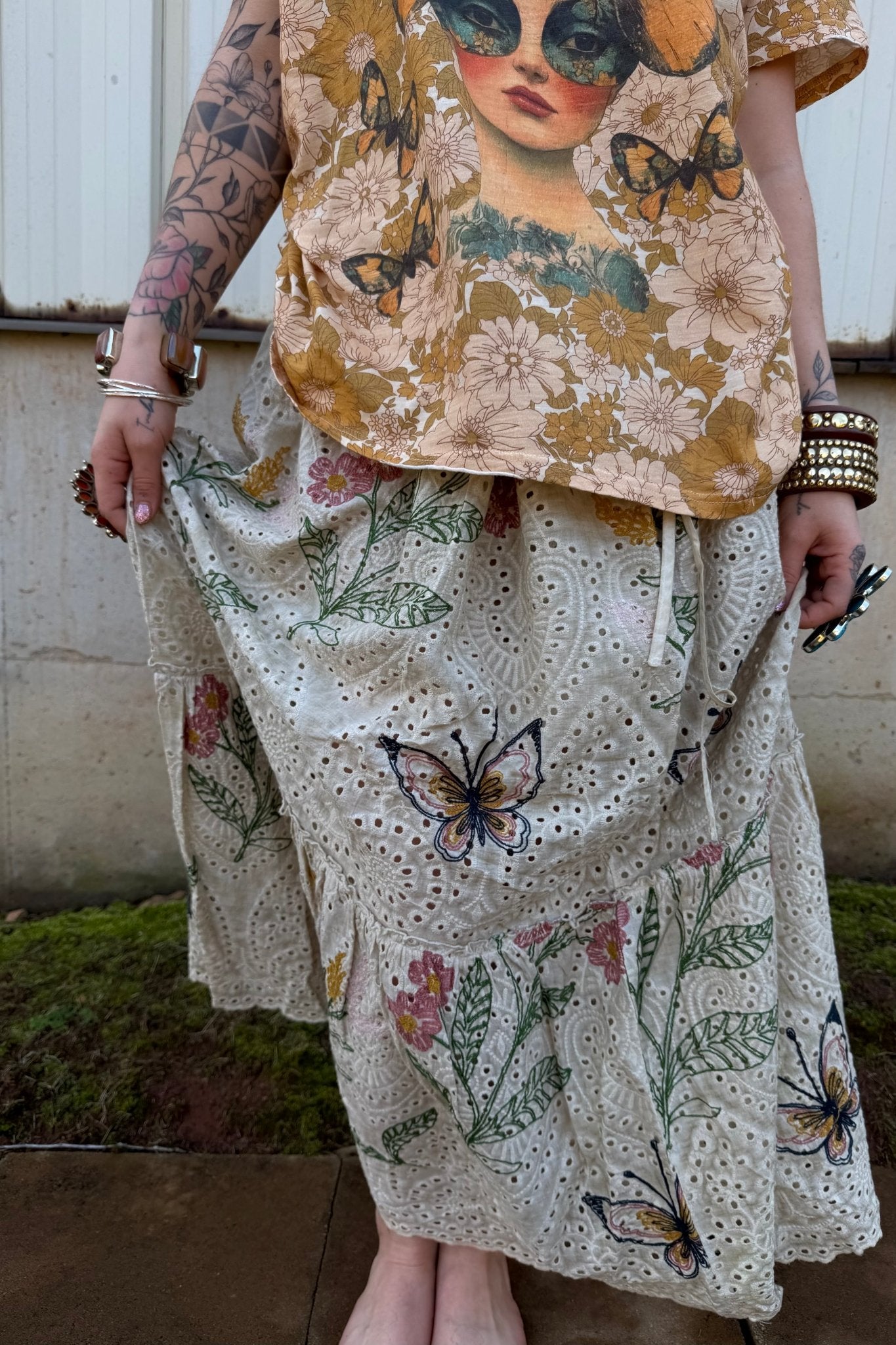 Wild Flower Echo Skirt - ivyandlavyboutique Jaded Gypsy