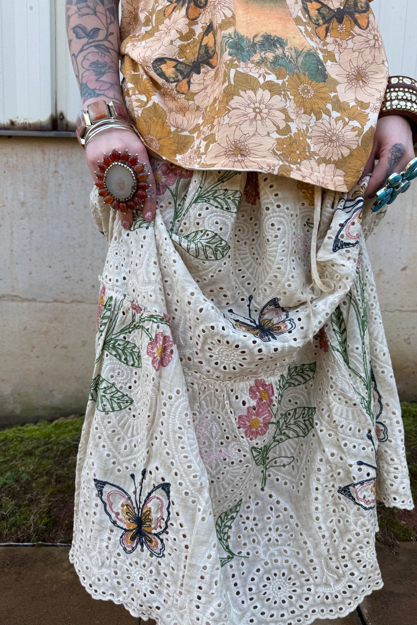 Wild Flower Echo Skirt - ivyandlavyboutique Jaded Gypsy