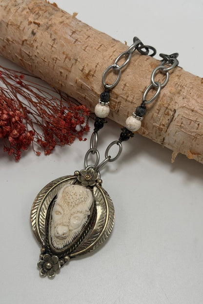 Wildlife Buffalo Head Necklace - ivyandlavyboutique ivyandlavyboutique