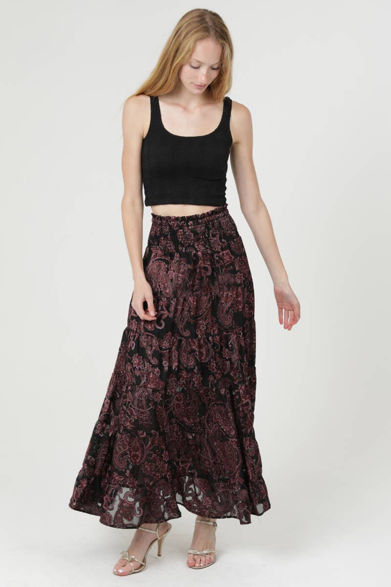Winter Bliss Velvet Burnout Maxi - ivyandlavyboutique ANGIE