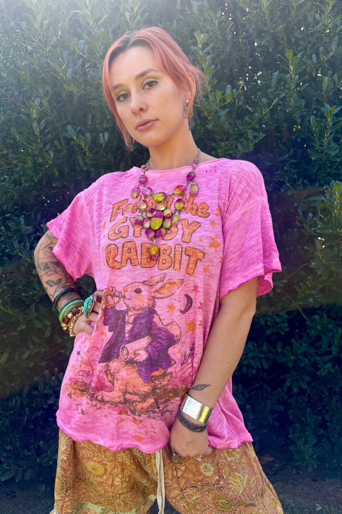 Worn and Weathered Tee - Gypsy Rabbit - ivyandlavyboutique Jaded Gypsy