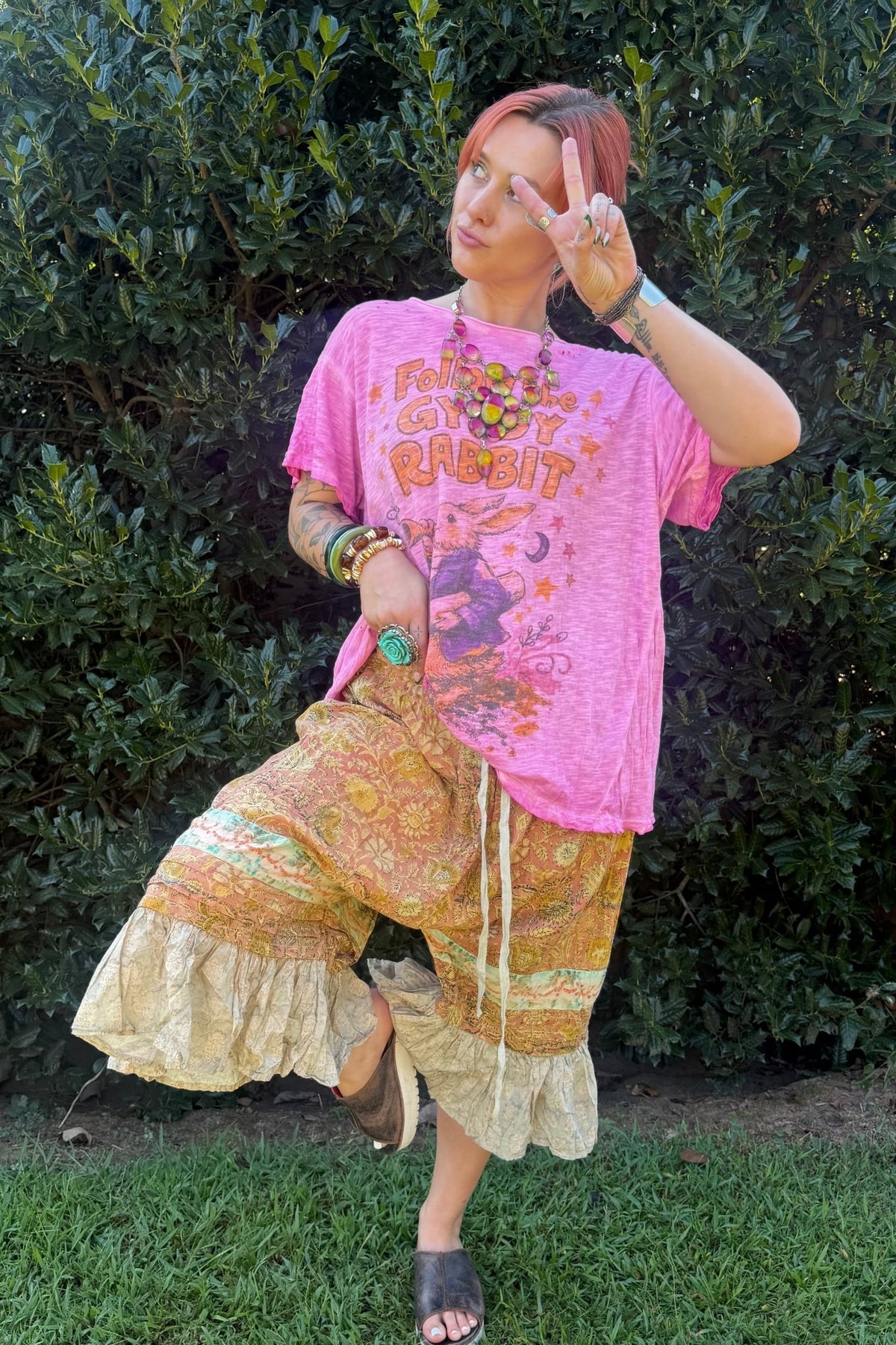 Worn and Weathered Tee - Gypsy Rabbit - ivyandlavyboutique Jaded Gypsy