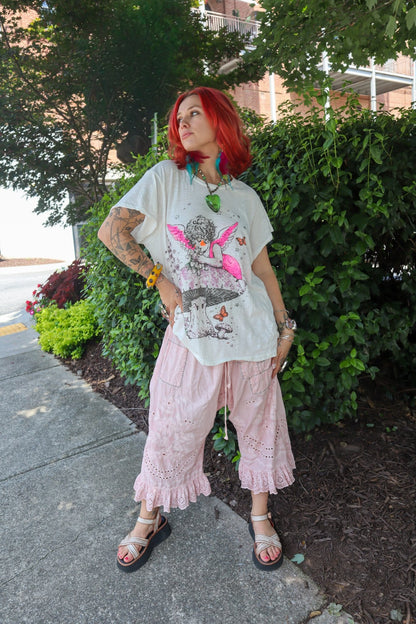 Worn & Weathered Tee - Fairy & Mushroom - ivyandlavyboutique Jaded Gypsy