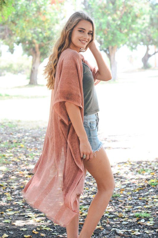 Woven Long Line Tribal Kimono - ivyandlavyboutique Leto Accessories