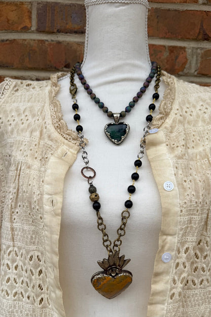 Yellow Heart Statement Handmade Necklace - ivyandlavyboutique ivyandlavyboutique