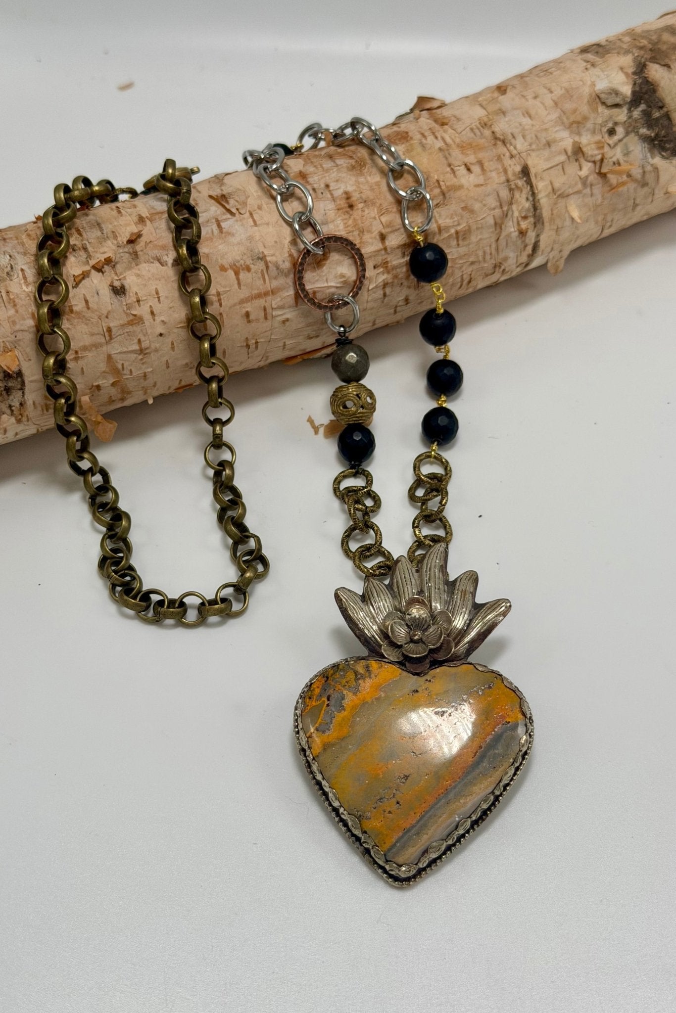 Yellow Heart Statement Handmade Necklace - ivyandlavyboutique ivyandlavyboutique