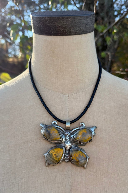 Yellow Jasper Butterflu Choker Necklace - ivyandlavyboutique ivyandlavyboutique