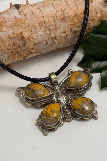 Yellow Jasper Butterflu Choker Necklace - ivyandlavyboutique ivyandlavyboutique