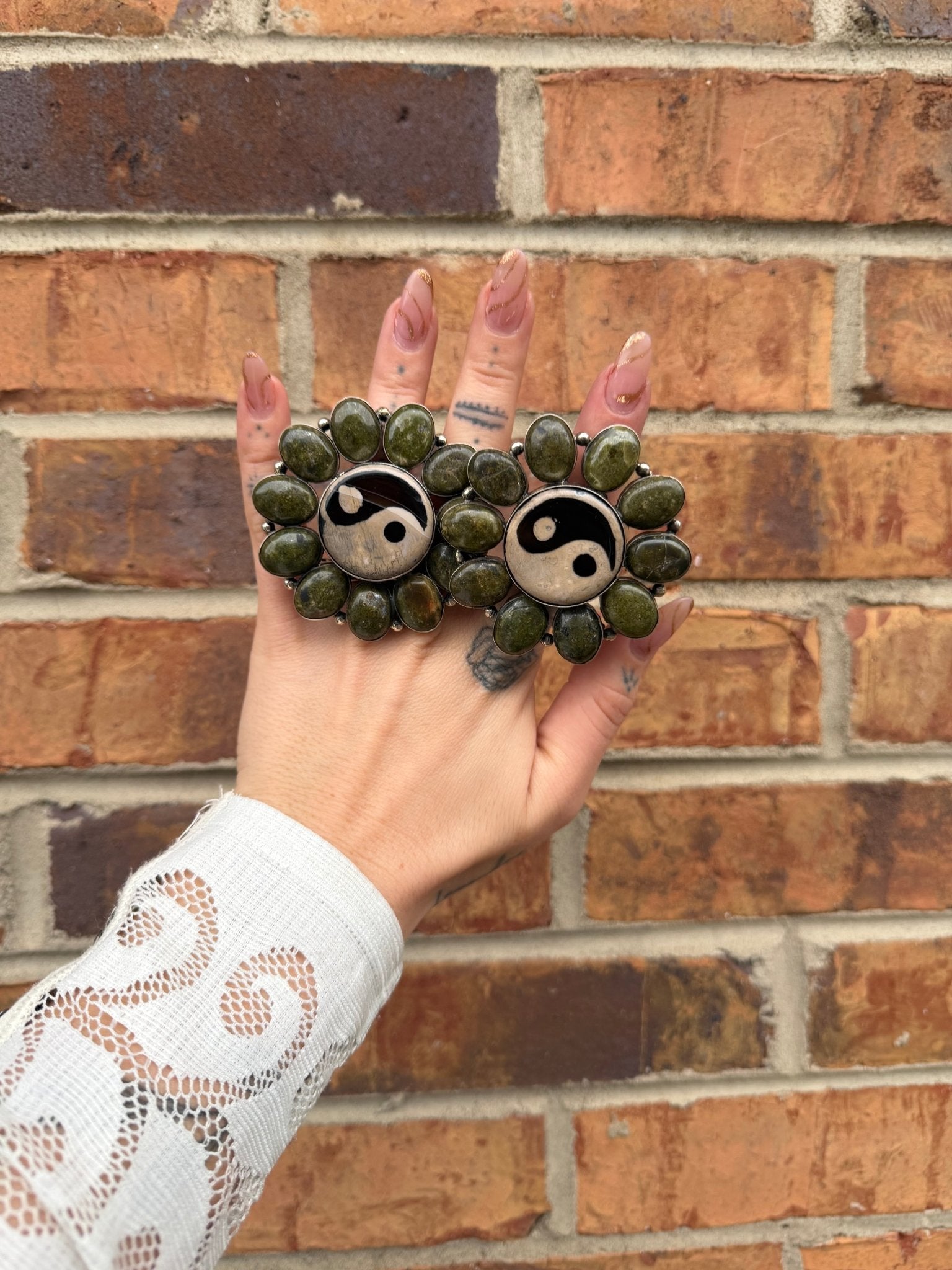 Yin & Yang in Olive Statement Ring - ivyandlavyboutique ivyandlavyboutique