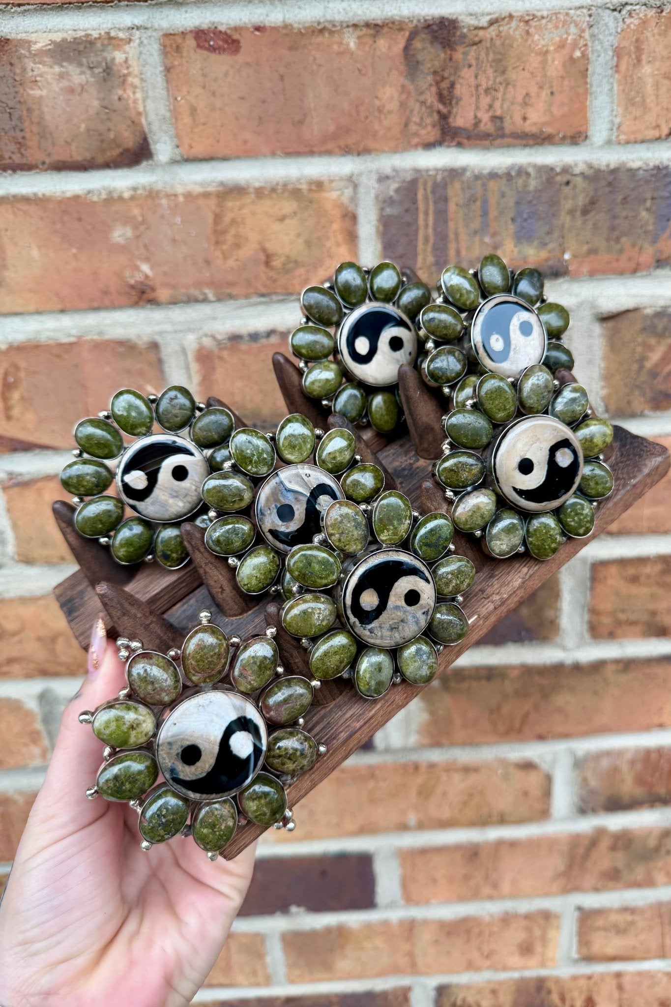 Yin & Yang in Olive Statement Ring - ivyandlavyboutique ivyandlavyboutique