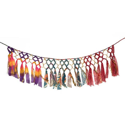 Macrame Upcycled Sari Hanging Garland Decoration