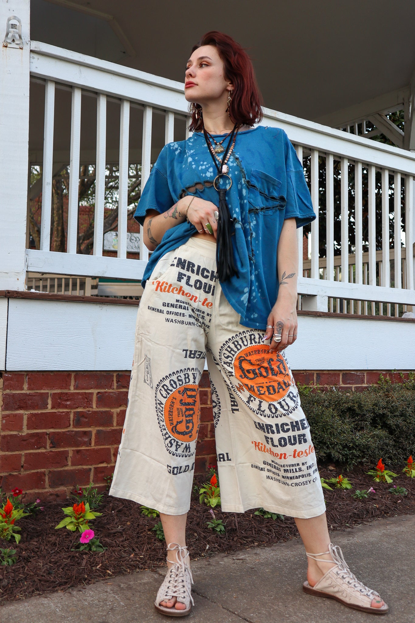 Sale - Heirloom Flour Sack Cotton Capri Pant
